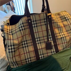 Burberry Beige and Brown Travel Bag